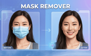 AI mask remover before and after photo example