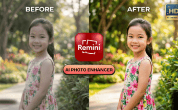 before and after photo enhancement of Asian girl using AI photo editing app