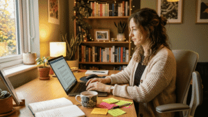 Person typing work experience notes into ChatGPT for resume writing